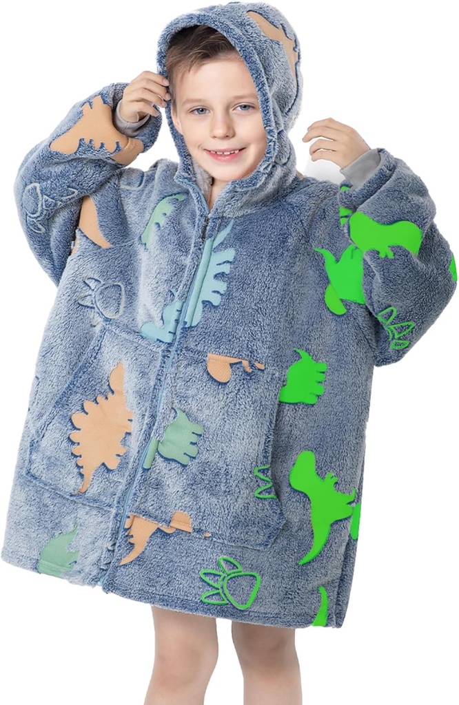 MeMoreCool Draagbare deken Kids Deken Hoodie, Hooded Deken Kids Comfy deken Sweatshirt, Peuter Deken met Hood