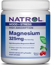 Natrol Magnesium 325 mg, Hoge Absorptie Magnesium Glycinaat en Carbonaat Blend om de geest te kalmeren en te ontspannen Het lichaam, 16,8 OZ van Cherry-smaak poeder, Tot een 90 dagen levering