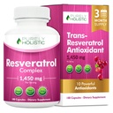 Pure Holistische Resveratrol 1450mg, 90 Servers, Trans-Resveratrol Antioxidant Supplement met vitamine C en Polyfenol Complex, 180 Vegan Capsules