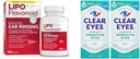 Lipo-flavonoïde Tinnitus Verlichting Oorgezondheidsvitaminen 100 Capletten & heldere ogen Gevoelige oogdruppels 0,5 Oz 2 Pack bundel