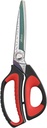 LIVINGO 10" Multifunctionele zware schaar, Premium Titanium Coating Gesmeed Roestvrij staal gereedschap Industriële Shop Shears voor huishoudelijk, snoeien, Tuinieren, Stof, Rood / zwart