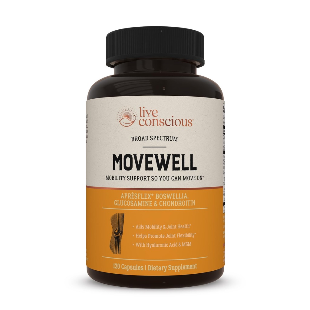 Live Conscious Glucosamine Chondroitin met MSM, Hyaluronzuur, en nog veel meer - MoveWell Joint Health Supplement