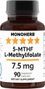 MONOHERB L-methylfolaat 7,5 mg - 90 Vegetarische capsules - Methylfolaatsupplement