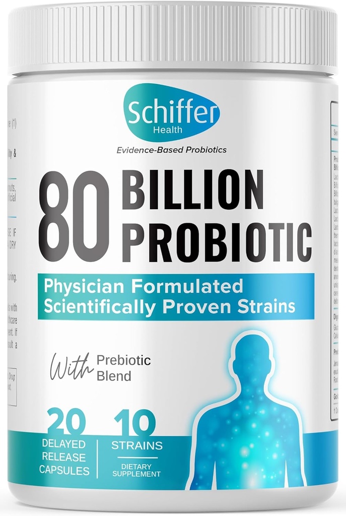 80 miljard Probiotica, 20 capsules met vertraagde afgifte met 10 strepen