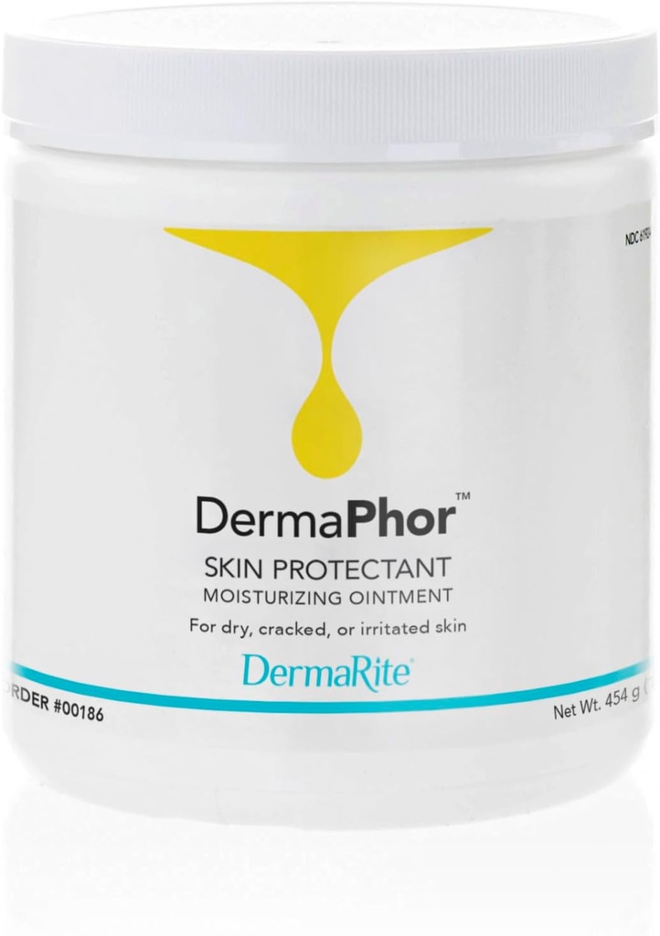 DermaRite DermaPhor huidbeschermer, vochtinbrengende zalf - kalmeren en schilden droge, gebarsten of geïrriteerde huid, ongeparfumeerd - 16 oz. Jar, 1 Tellen