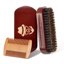 Baard borstel, 100% beren borstel natuurlijke zwarte walnoot hout baard Comb haar snor scheerkwast gezicht haar borstel