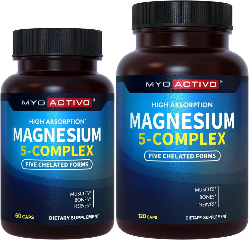 60ct + 120ct - MyoActivo 5-in-1 Magnesiumcomplex - Hoge Absorptie - Gecheleerd Magnesium