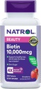 Natrol Biotin 10000 mcg, aardbeiensmaak, snel oplossen tabletten, extra sterkte, 250 Tellen