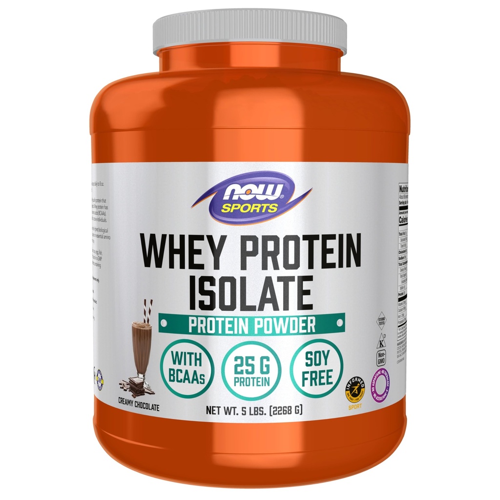 NU Foods Sports Nutrition, Wei Proteïne Isolaat, 25 G met BCAA's, Romig Chocoladepoeder, 5-Pond