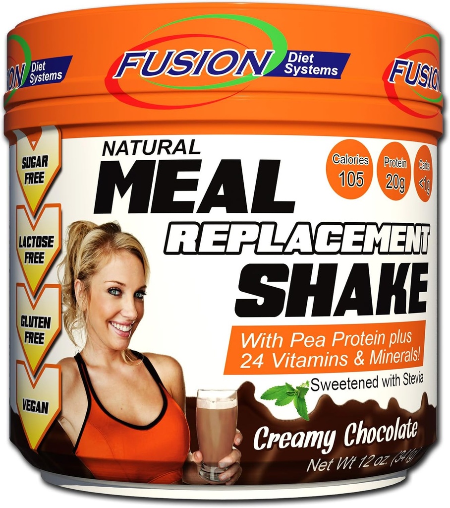Fusion Plant-based Vegan Meal Vervanging Proteïnepoeder Creamy Chocolate Flavor, Beste Pure Raw Complete Sports Performance Shake, Glutenvrij, Suikervrij, 10 porties, door Fusion Diet Systems
