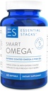 Essentiële Stapels Smart Omega 3 - Burpless Fish Oil - 1400mg EPA DHA Per Serving, Enteric Coated (60 Capsules)