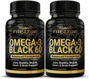 FREZZOR Omega 3 Black for Joint Care & Comfort - Nieuw-Zeeland Green Lipped Mossel Oil Capsules; 53x Hogere Potentie met UAF1000+ Super Antioxidant, No Fishy Aftersmaak, 60 Tellen (Pack of 2)