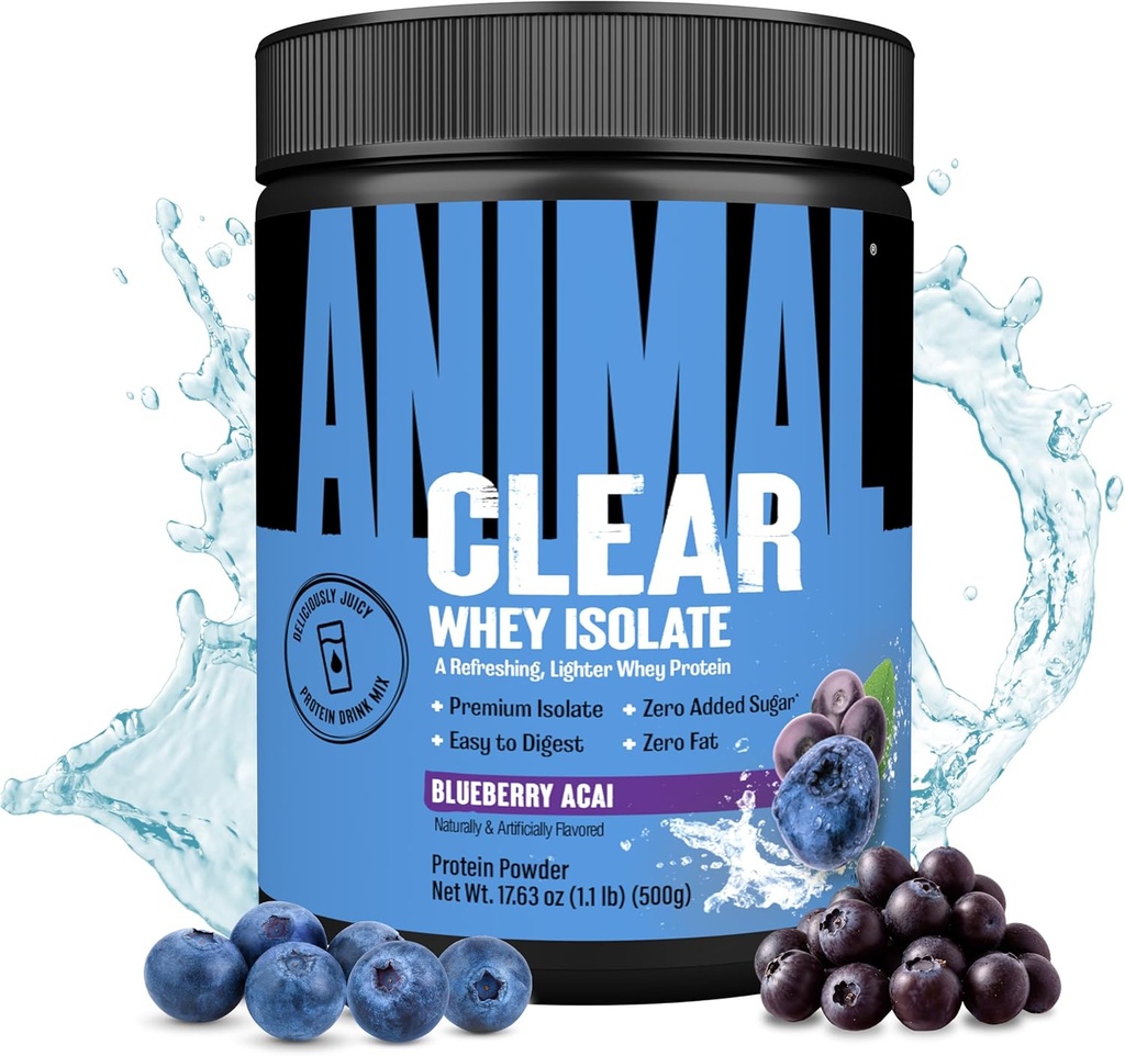 Clear Whey Isolate Protein Powder - Easy to Digest and Mix, 5g BCAA, Deliciously Juicy, Refreshing Anytime Drink for Men and Women, Blueberry Acai 125g (5 Servings)