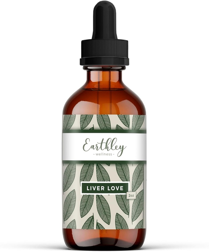 Earthley Wellness Lever Liefde, Kruiden Blend voor Lever Ondersteuning Melk Thistle Seed, Dandelion Root, Pepermunt blad, en Kurkuma wortel, Ondersteunt Digestie & Wellness, Natuurlijke, 2oz (Regular)