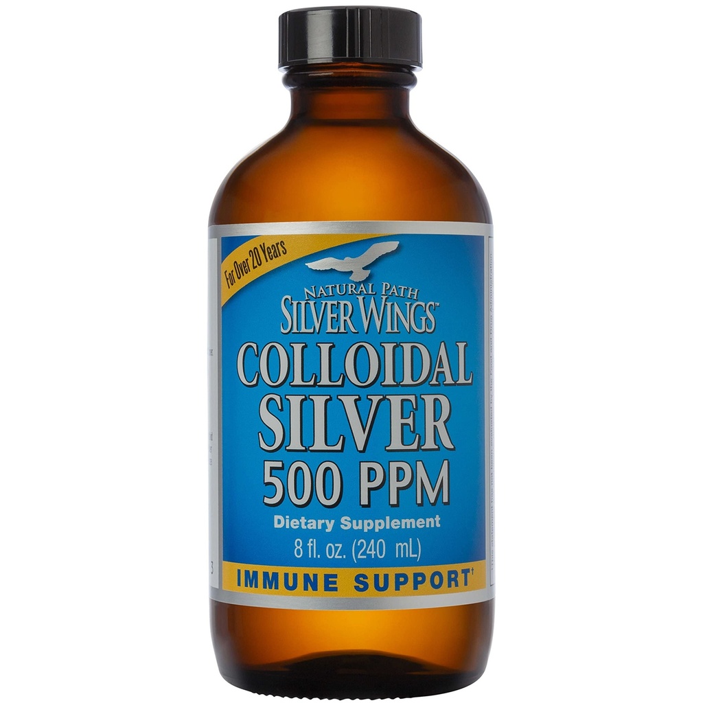 Natural Path Silver Wings Collective Silver 500ppm (2500mcg) Immune Support Supplement 8 fl. oz.