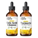Wild & Organic Uric Acid Cleanse Tinctuur 4 fl oz & Turmeric Tinctuur 4 fl oz