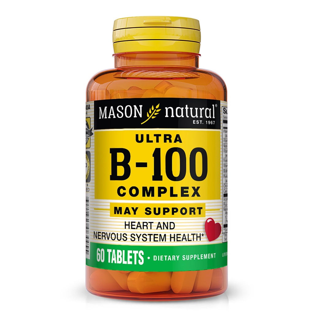 MASON NATUURLIJKE Ultra B,100 Complex, 100,Dagvoorziening, voor Normale Immuun Ondersteuning en Energie Metabolisme