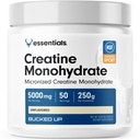Gebogen Pure Micronized Creatine Monohydraat voor vrouwen en mannen - Gemakkelijk te mengen en ongearomatiseerd - 5G per portie - 50 porties - 250 gram per verpakking