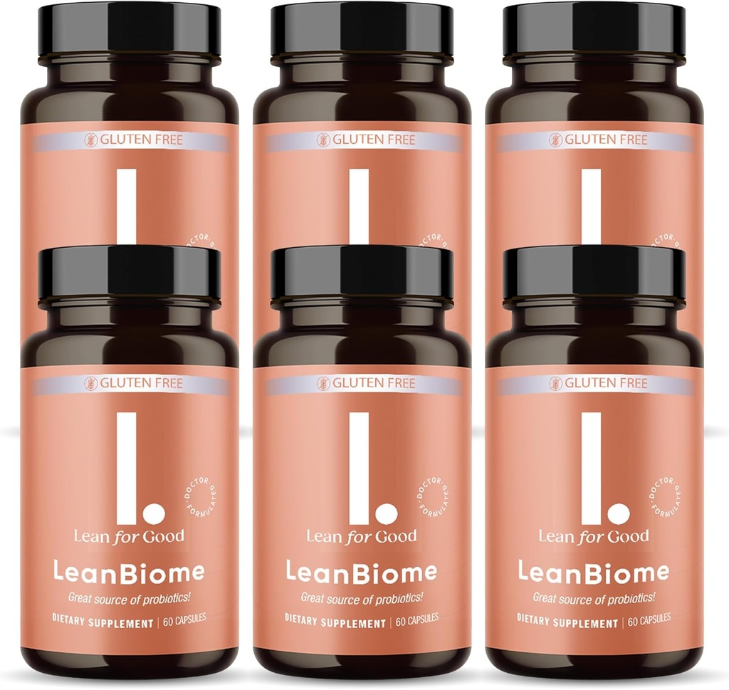 LeanBiome, 9-strain Probiotische Formule, Ondersteunt een Balanced Gut Microbioom, Krachtige Gut Probiotica met Greenselect Phytosome - 60 Capsules, 6 Pack