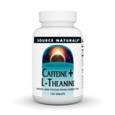 Bron Naturals Cafeïne + L-Theanine, Energie en Focus Ondersteuning van groene thee* - 120 tabletten