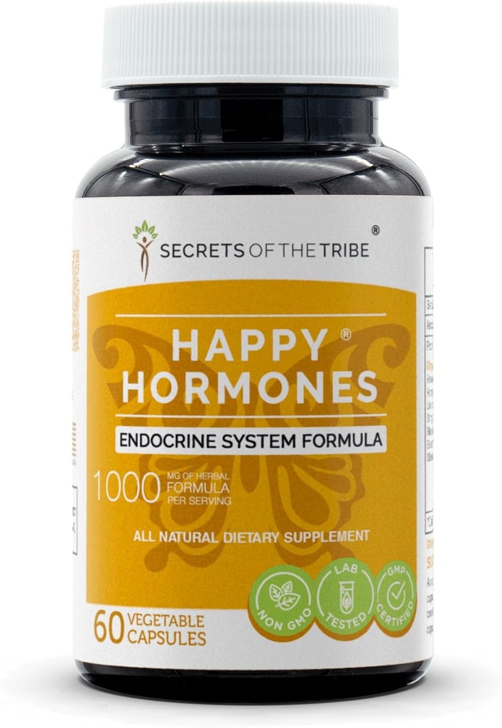Geheimen van de Stam - Happy Hormonen, Endocriene Systeem Formule, Kruidensupplement Blend (60 capsules)