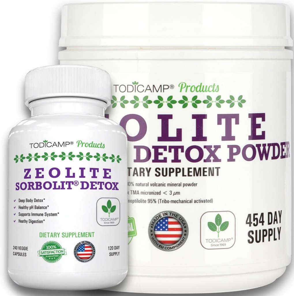 Zeoliet Detox Pack Minimum 120 Days Supply Zeoliet Capsules and Zeoliet Powder Bundle