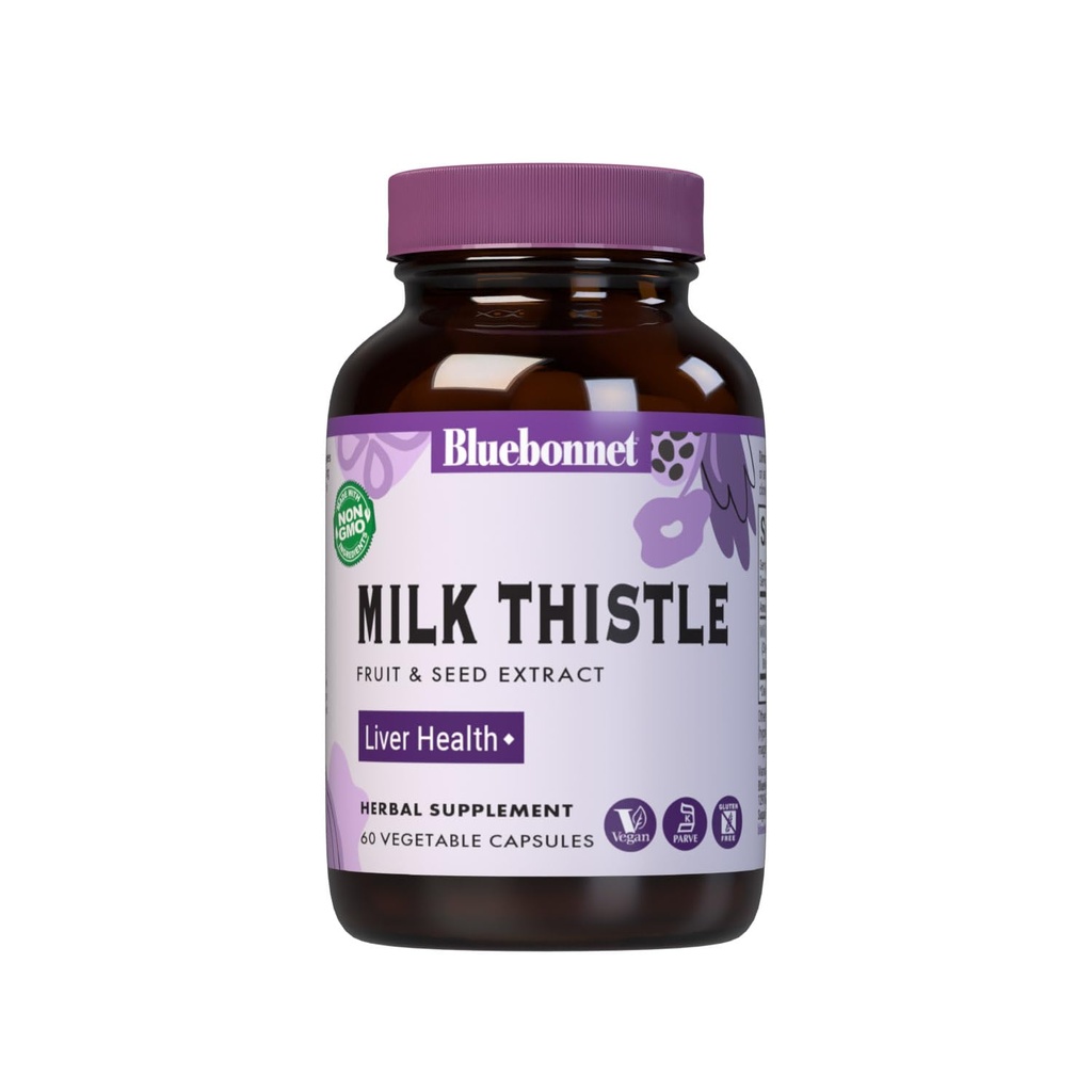 BlueBonnet Milk Thistle Fruit en Zaadextract supplement, 60 Tellen