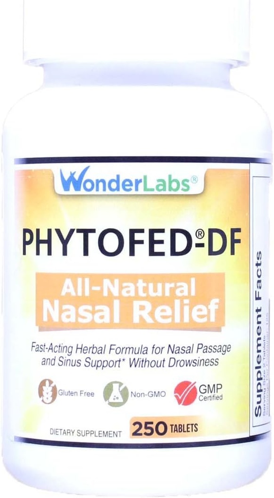Wonder Laboratories Fytofed-DF All-Natural Nasal Relief and Decongestant, 250 tabletten