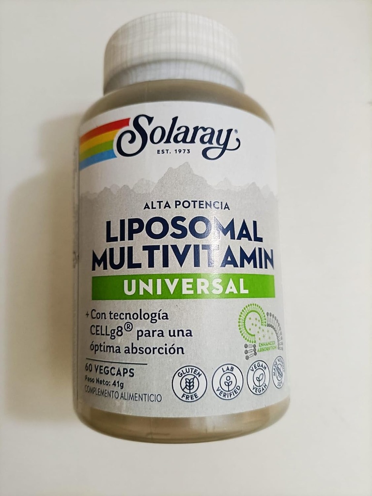SOLARAY Liposomal Multivitamine voor mannen en vrouwen, hoge potentie, verhoogde absorptie Vitamine C, Vitamine D, Biotine, Methyl B-12, Odor Neutrale & Voorzichtige spijsvertering, 30 porties, 60 VegCaps