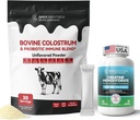 Colostrum Supplement Powder for Gut, Immune Health & Nutriënt Absorptie, 30 Serves + Creatine Monohydraat Capsules for Muscle Builder