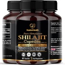 Himalaya Shilajit Capsules - 100% Pure & Natural 90 Vegan Pillen - Gold Grade Wellness, Energy & Vitality Supplement for Men & Women - Grade A Shilajit Rich in Fulvic & Humic Acid