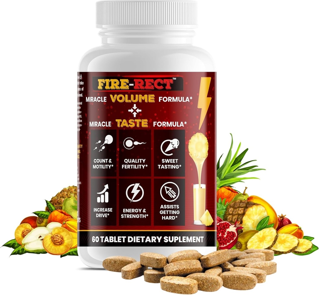 Semen Volume/Taste Booster Supplement - Men's Semen Health & Fertility - Load Flow Volumizer + Inches - Doctor Formulated to Increase Volume - 60 Tablets