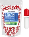 XPRS Nutra Maat 3 Lege Capsules - 1000 Telle Lege Gelatine Capsules - Pillen DIY Capsule vullen - Pure Bovine Pill Gel Caps Vulbaar voor Do-It-Yourself Vitaminen en Supplementen (Rood/Wit)