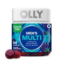 OLLY Mannen Multivitamine Gummy, Vitaminen A, C, D, E, B, Zink, Blackberry smaak, 45 dagen levering - 90 Tellen
