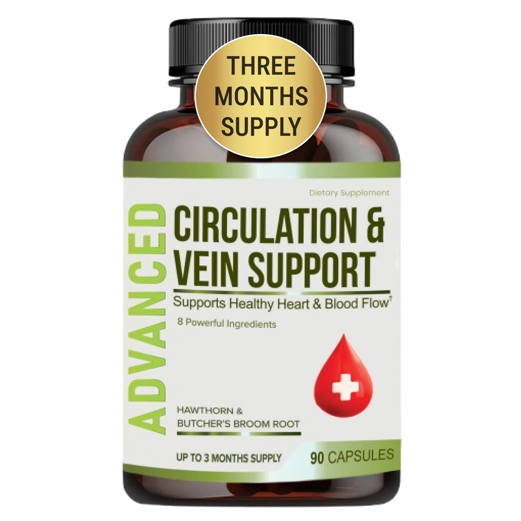 Best Blood Circulation Supplements en Vein Support-Blood Flow, Leg Circulation, Heart Health, en Varicose Veins.with Butcher's Broom, en Diosmin. Helpt verminderen Zwelling & Ongemak in Benen.90 Caps.