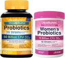 NewRhythm Gut & Vrouwelijke Health Bundle, Probiotica 50 Miljard CFU & Women's Probiotics 70 Miljard CFU, Daily Gut Health & Vrouwelijke Care, 90 Capsules Totaal (Pack of 2)