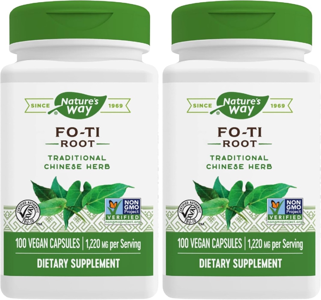 Nature's Way Fo-Ti Root, traditionele Chinese kruiden, 1,220 mg per portie, 100 capsules (verpakking van 2)