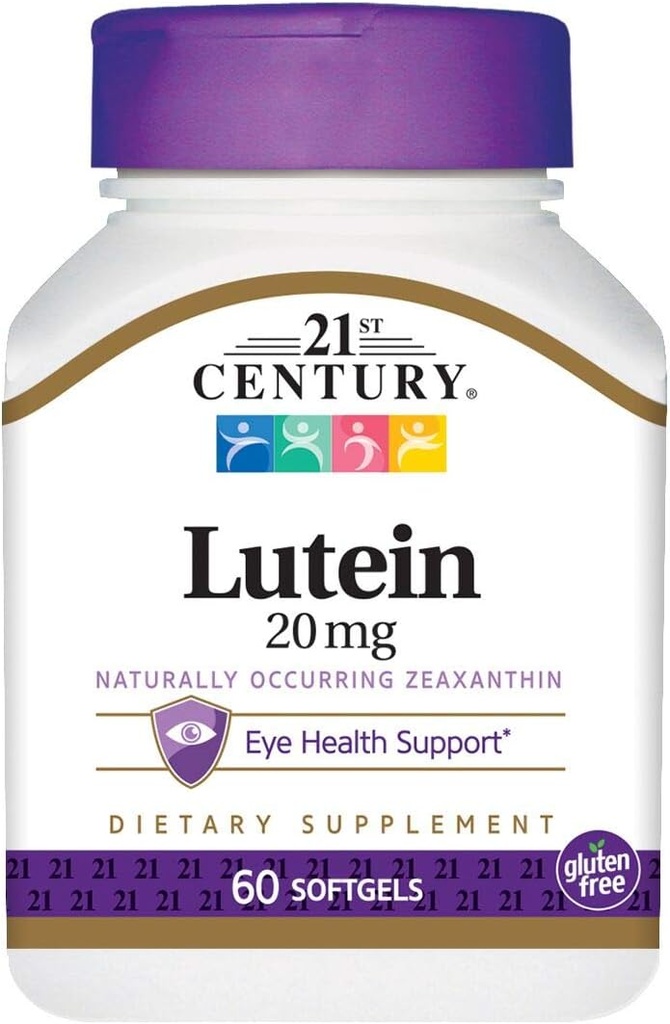 21e Century Lutein 20 mg Softgels - 60 st., Verpakking van 3