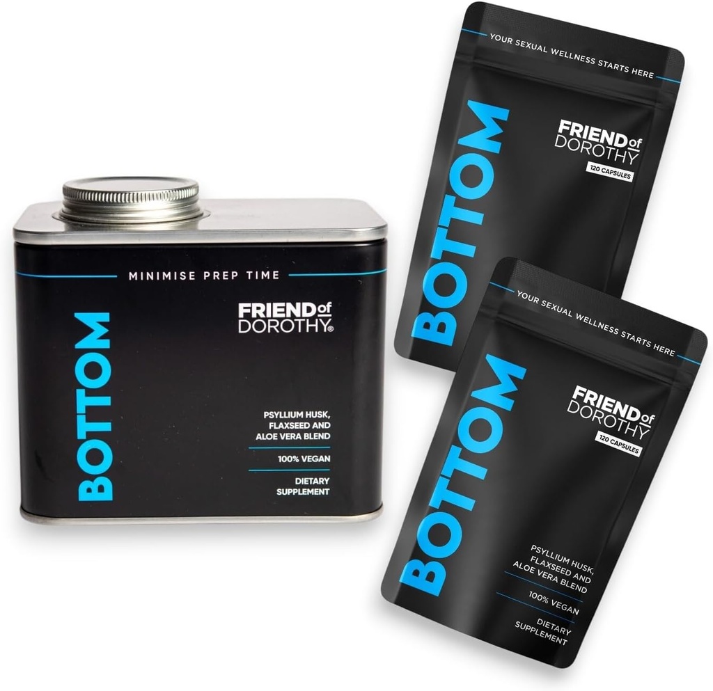 Prep-Ready Bundle 2 × Bottom 120 Fibre Capsules (240 Total) with Refillable Pill Organizer Can 