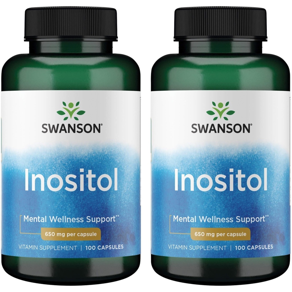 Swanson Inositol 650 Milligrammen 100 Capsules (2 verpakkingen)