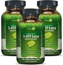 Irwin Naturals Double Potency 5-HTP Extra - 60 Liquid Soft-Gels, Pack of 3 - for Relaxation & Serotonine Production - 90 Total Servings