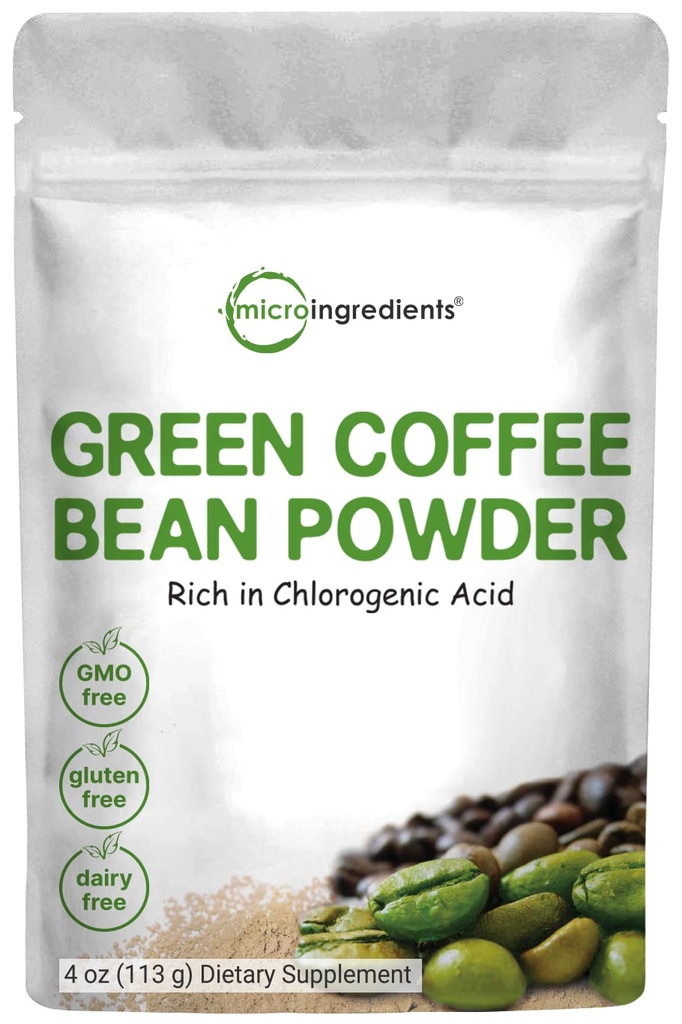 Pure Green Coffee Bean Extract, 4 Ounce, Filler Gratis met natuurlijke cafeïne, Green Coffee Bean Fat Burn Supplement met 50% Chloorzuur, Ondersteunt Metabolisme en gewicht management, Vegan vriendelijk