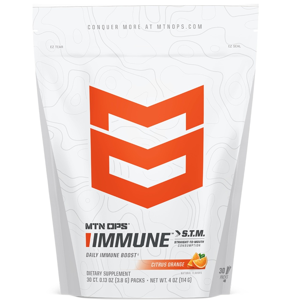 MTN OPS Immune STM Powder Drink Mix, Vitamine C, Vitamine D, Zink & Antioxidanten voor dagelijkse Immune Ondersteuning, Hydratatie & Wellness, 30 Servers, Citrus smaak
