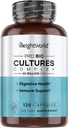 GewichtWorld Bio Cultures Complex - Probiotic for Women & Men - Third-Party Lab Tested - 120 Vegan Capsules (2 maanden aanbod) - 60 miljard CFU met 20 Probiotische Strains - Vegan, Non-GMO & Glutenvrije