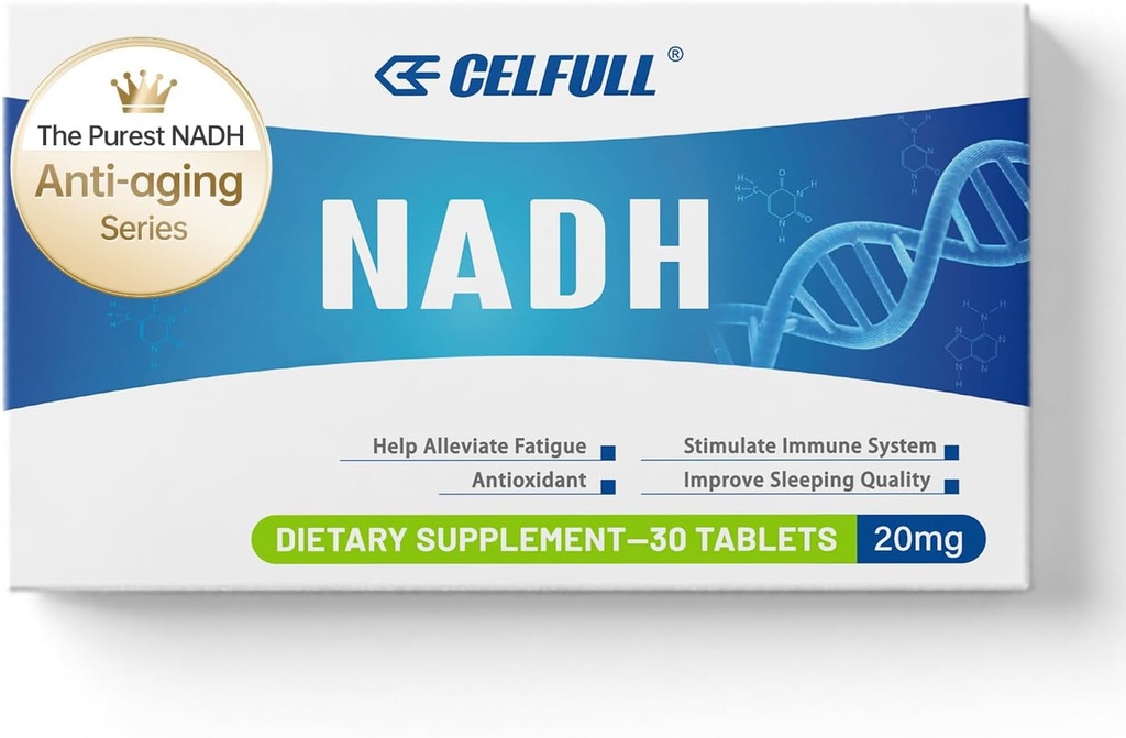 CELFULL NADH Supplement 40mg Enchance NAD+ Supplement for Immune Support Anti-Aging Cell Regeneration Energy & Chronic Fatigue Supplements