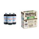 Alkalol Nasal Wash 3 Pack, NeilMed Sinus Rinse Kit met Xylitol - Natuurlijke verlichting van nasale congestie, Lost slijm, antibacteriële