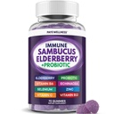 Elderberry Gummies Immune Support, Dagelijkse Ondersteuning voor kinderen en volwassenen*, met Sambucus Vlierbes, Zink, Vitamine C, D3, B6, B12, Plus - Dieetsupplement - 70 Tellen
