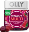 OLLY Vrouwen Multivitamine Gummy, Vitaminen A, D, C, E, Biotine, Foliumzuur, Volwassen Kauwbare Vitamine, Berry smaak, 45 dagen levering - 90 Tel.