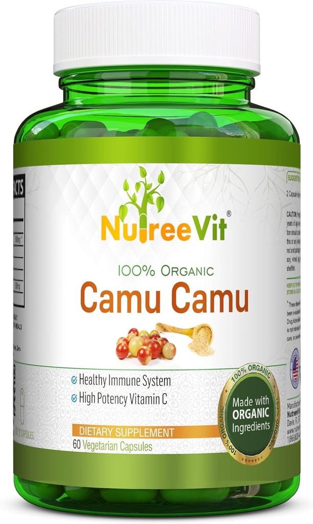 NurteeVit 100% Biologische Camu Camu Capsules 500mg (60 Telling)