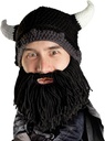 Baard Hoofd Viking Looter - Originele handgemaakte breihelm en verwijderbare zwarte baard